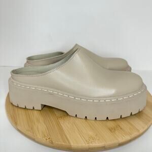 Anthropologie Pilcro Chunky Platform Clog Shoes Leather Size EU 40 US 9.5